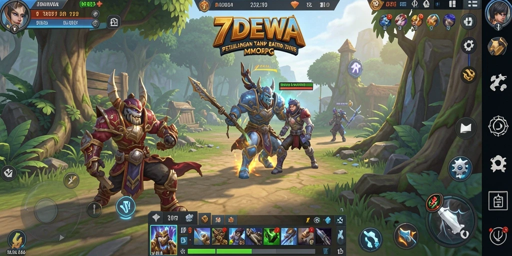 Tampilan gameplay seru dalam dunia MMORPG 7DEWA.