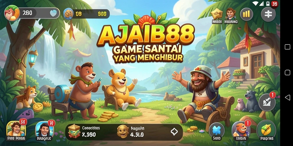 Tampilan gameplay menyenangkan dan penuh warna dari AJAIB88.