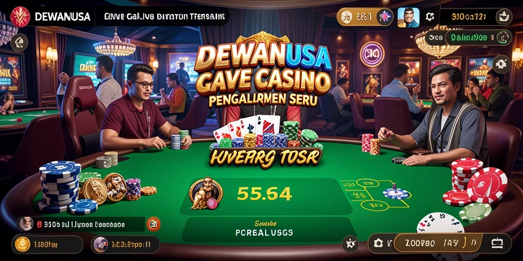 Tangkapan layar gameplay Live Casino menampilkan dealer profesional dan interaksi pemain.
