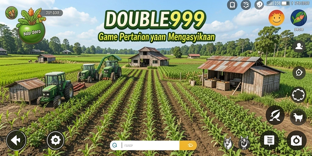 Screenshot menampilkan gameplay menarik dari pertanian di DOUBLE999.
