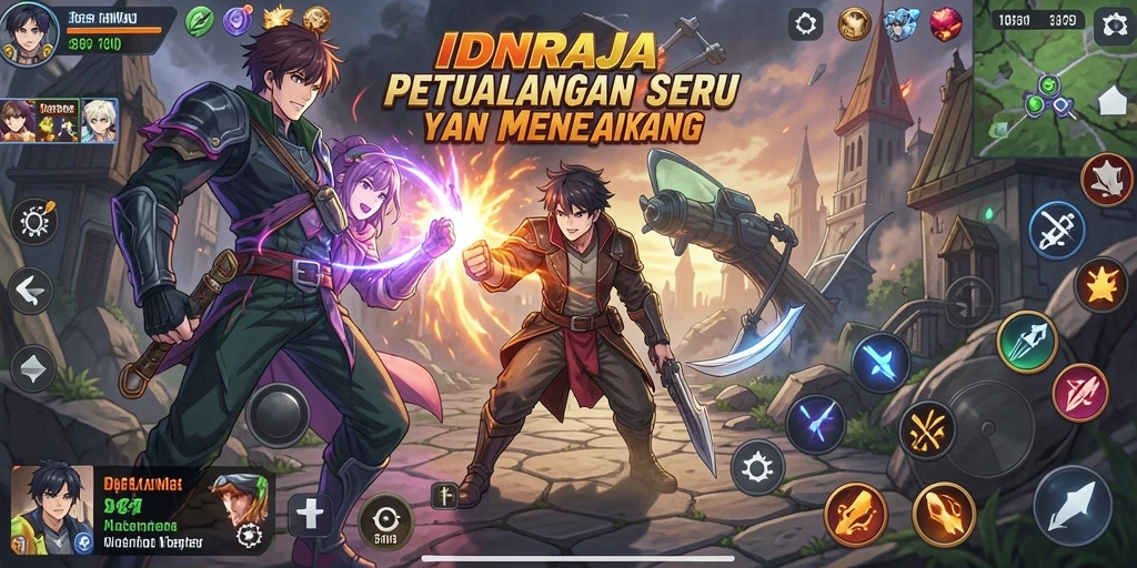 Screenshot gameplay menampilkan aksi seru dalam game Anime IDNRAJA.