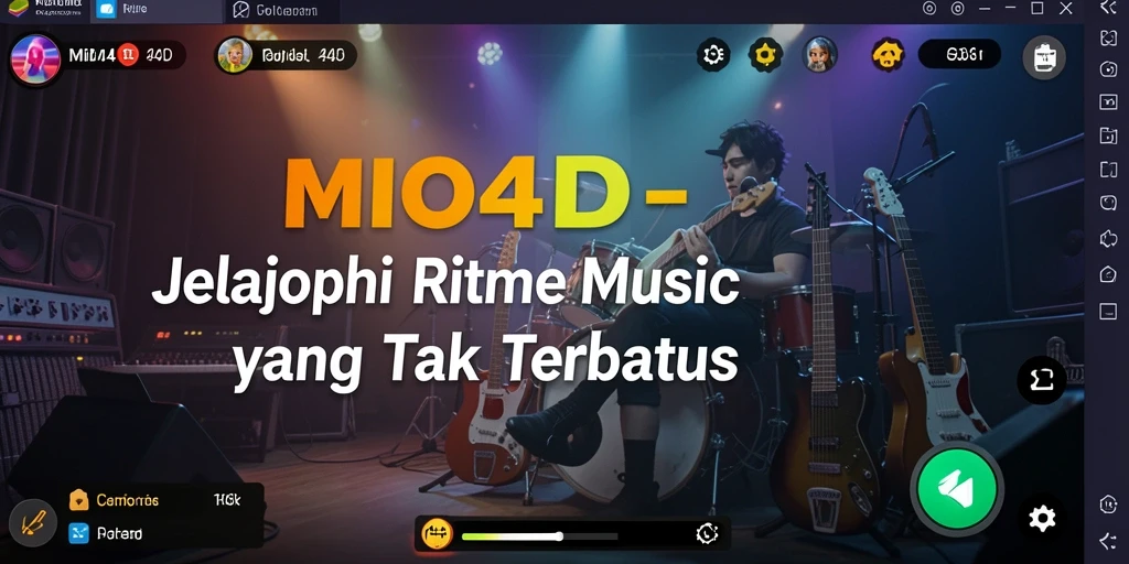 Tampilan screenshot gameplay interaktif dari MILO4D menunjukkan berbagai fitur musik.