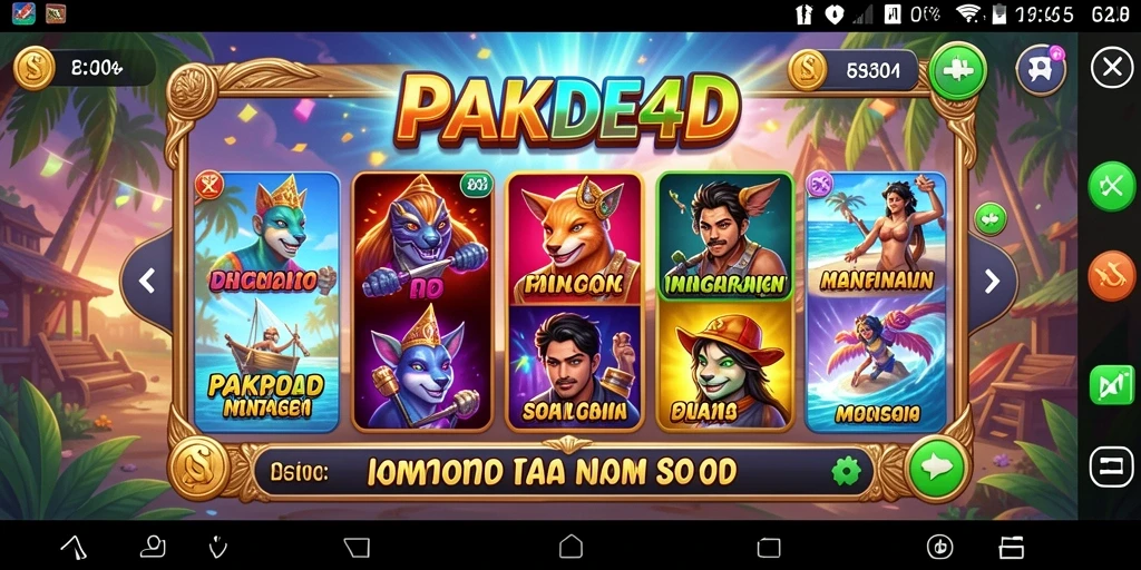 Tampilan gameplay menarik dari PAKDE4D dengan berbagai tema Slot.