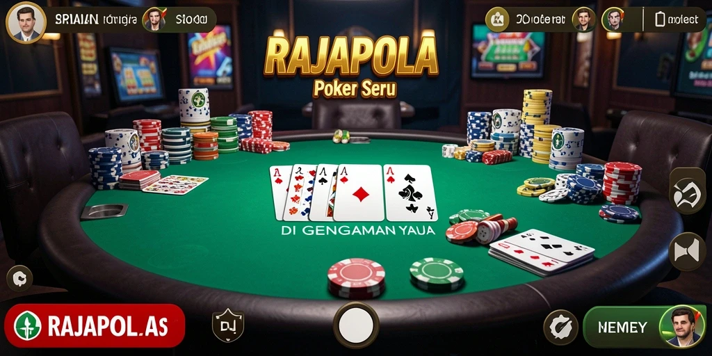 Tampilan gameplay poker yang seru dan interaktif di RAJAPOLA.