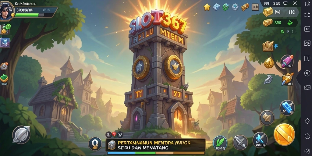 Tangkapan layar gameplay SLOT367 menampilkan pertahanan menara yang strategis dan musuh yang menyerang.