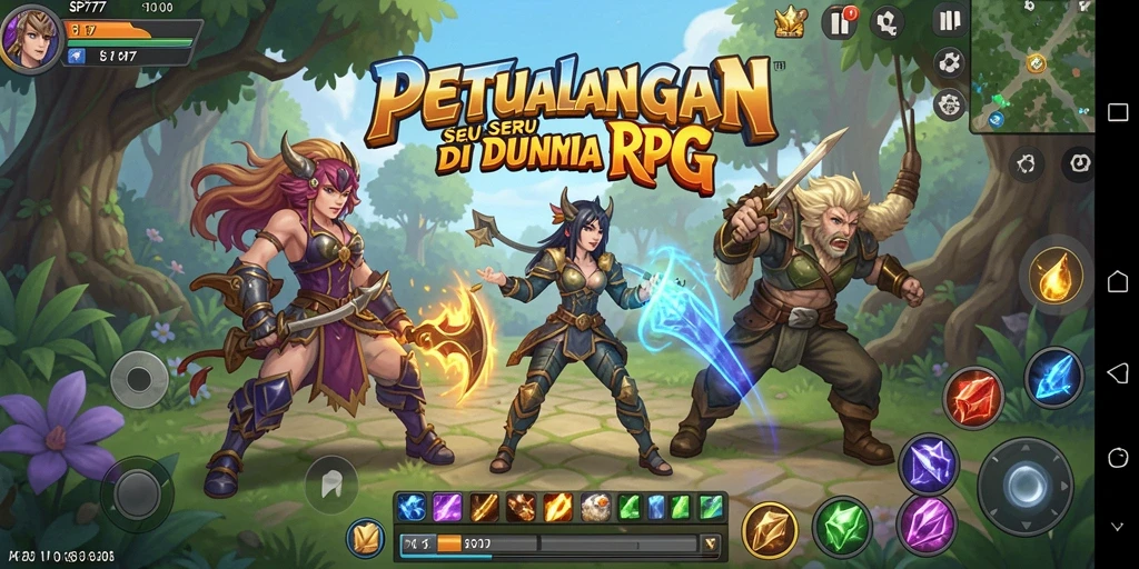 Screenshot SP777 menunjukkan aksi pertarungan yang seru dan karakter yang detail.