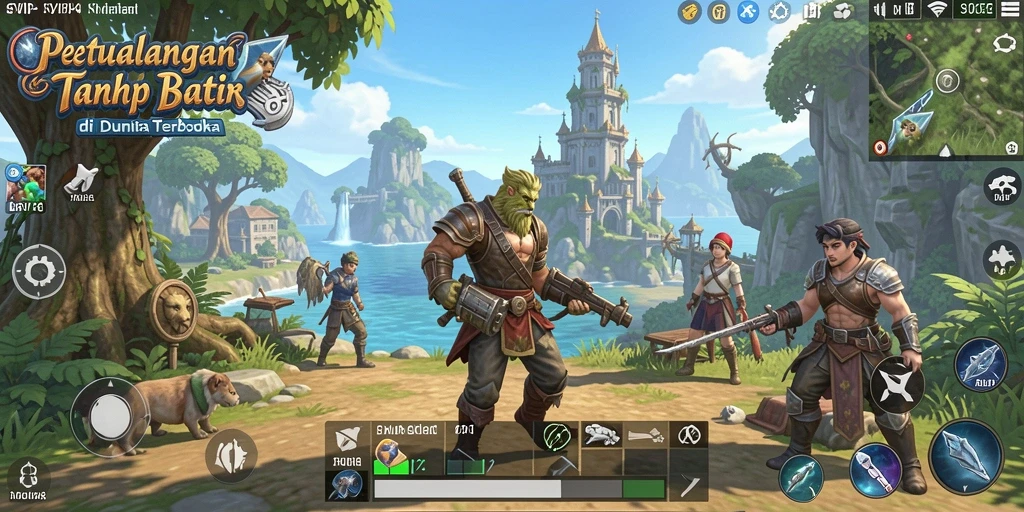 Gameplay SVIP4 menampilkan petualangan seru di dunia terbuka yang luas.